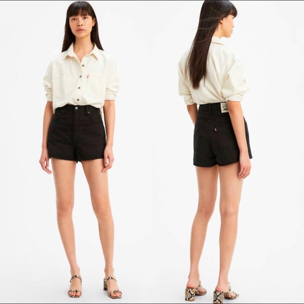 Levi's Black Ribcage Shorts